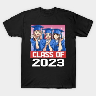 Class Of 2023 Seniors Graduation Grad Student Anime Girls T-Shirt